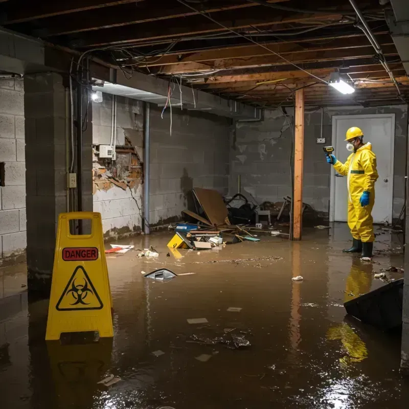 Flooded Basement Electrical Hazard in Pinehurst, ID Property